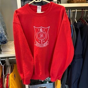 Gildan Red Crewneck Sweater with Graphic